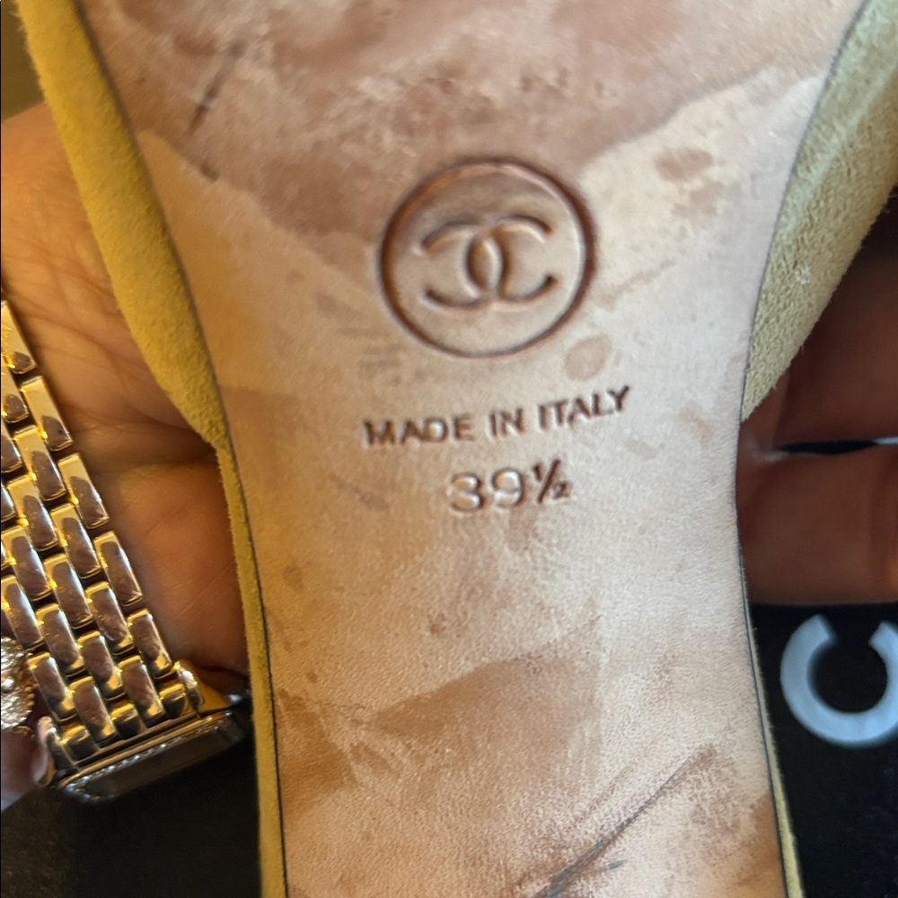 Chanel classic kitten heel suede and gross grain mules - 30.5 - Picture 8 of 12